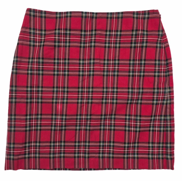 Talbots Petites Red Plaid Side Zip Mini Skirt Women's Size 10P - Picture 3 of 7